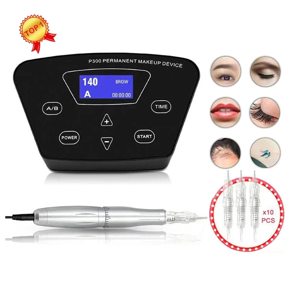 Máquina de tatuaje profesional Biomaser, pluma rotativa para maquillaje permanente, cejas, labios, microblading, kit de bricolaje con aguja de tatuaje.