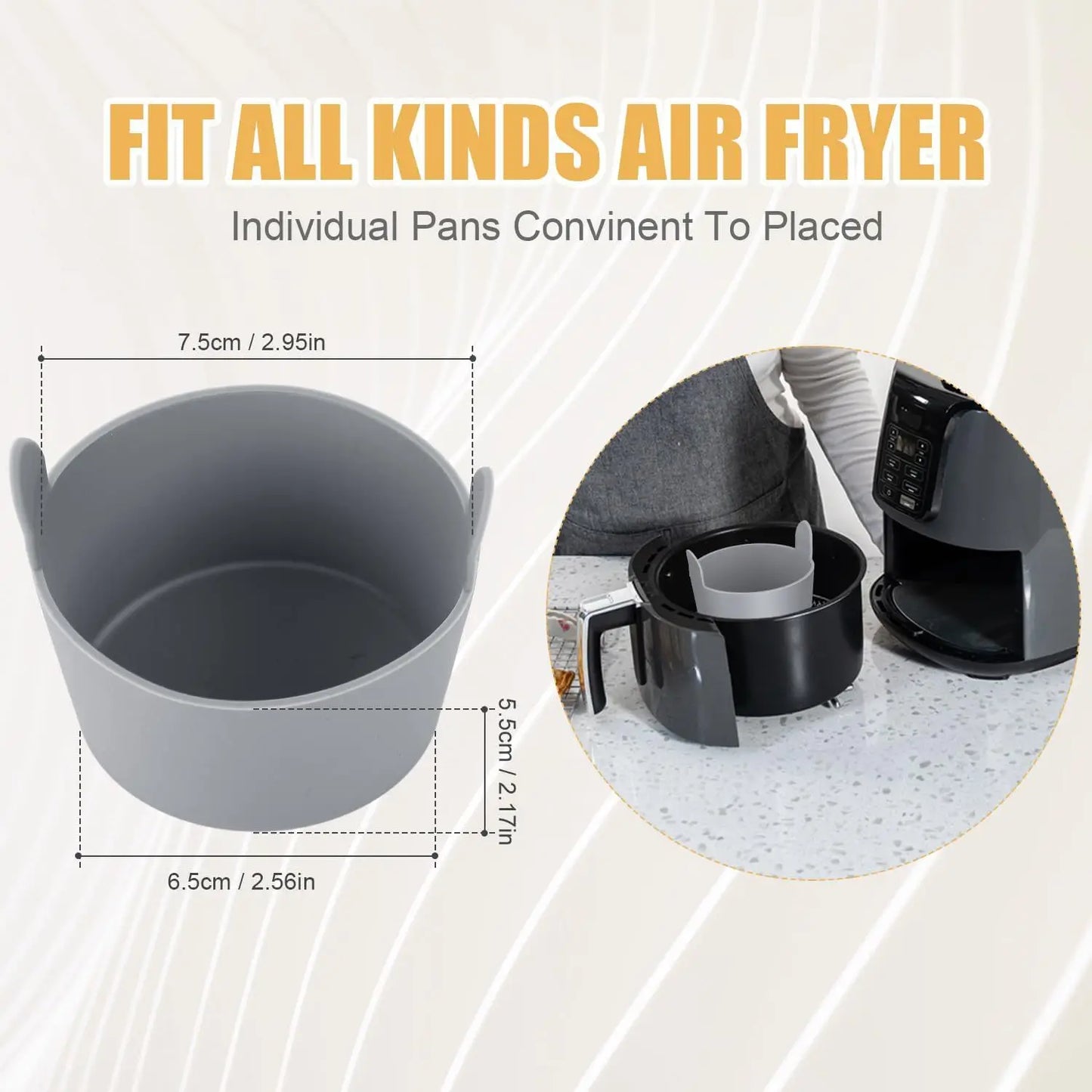 2/4Pcs Air Fryer Silicone Egg Poacher Cups Silicone Egg Cooker Mold Baking Custard Tart Pie Desserts Reusable Egg Poaching Maker
