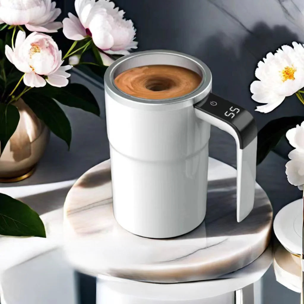 Electric Stainless Steel Lazy Rotating Mug, Magnetic Stirring Cup, Automatic Self Stirring Mug, Coffee Milk Juice Mixing Cup