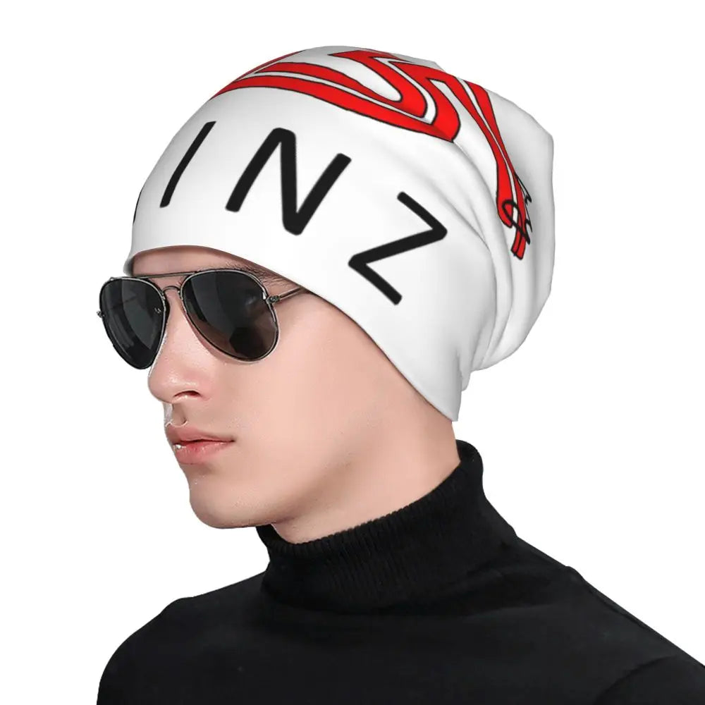 Carlos Sainz Jr F1 Signature Graphic - Dark Warm Knitted Cap Fashion Bonnet Hat Autumn Winter Beanies Hats for Unisex Adult