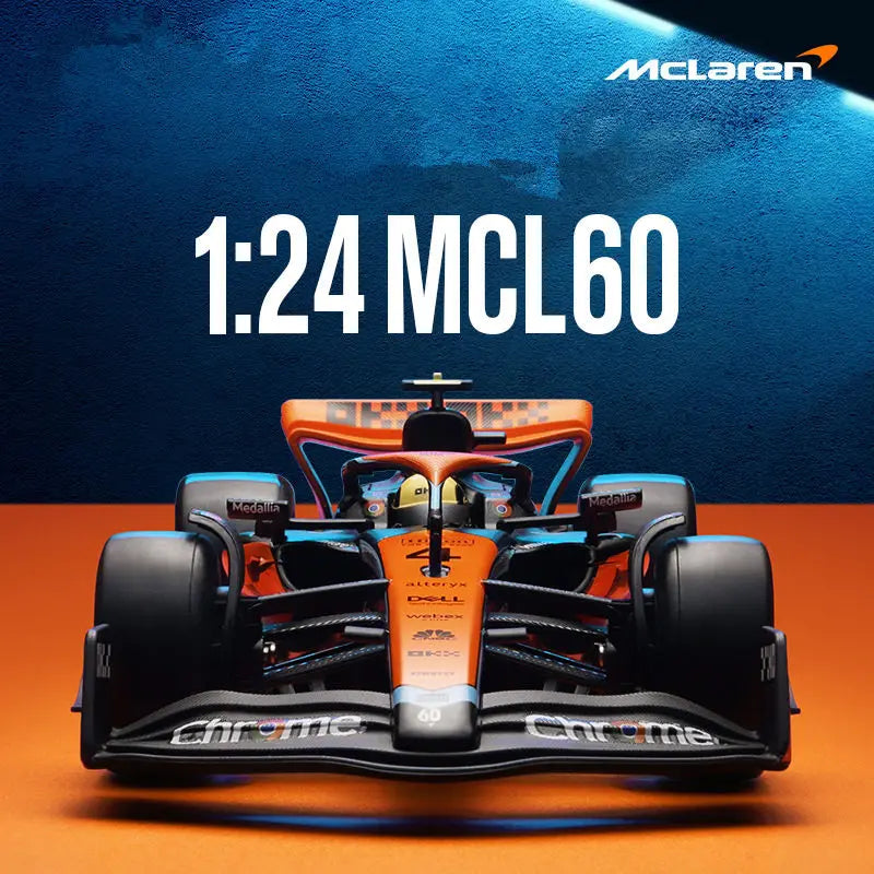 1:24 MCL60 2023 4# Lando Norris P2 British GP Mclaren F1 #81 Oscar Piastri Diecast Race SuperCar Model Competition Vehicles Toys