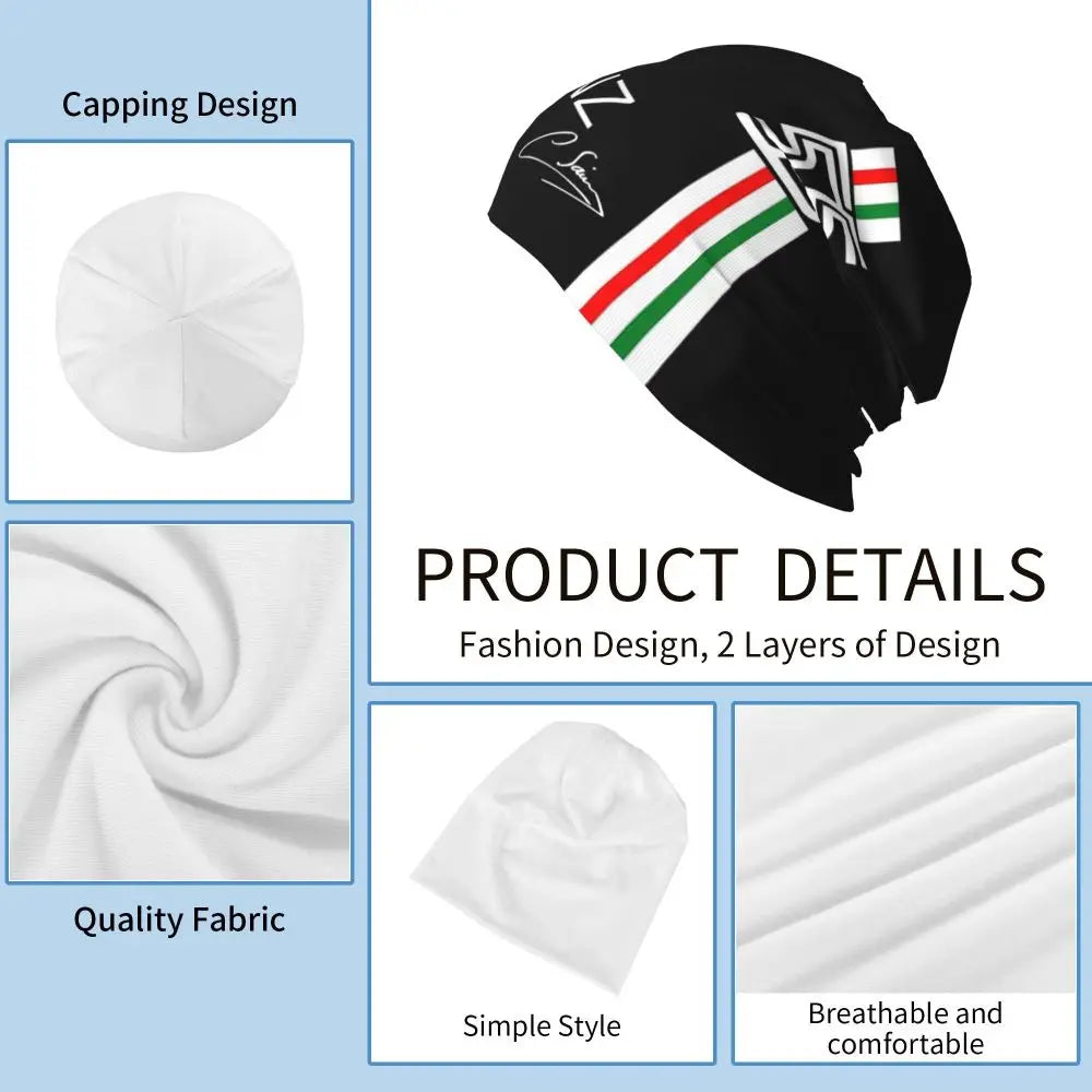 Carlos Sainz Jr F1 Signature Graphic - Dark Warm Knitted Cap Fashion Bonnet Hat Autumn Winter Beanies Hats for Unisex Adult
