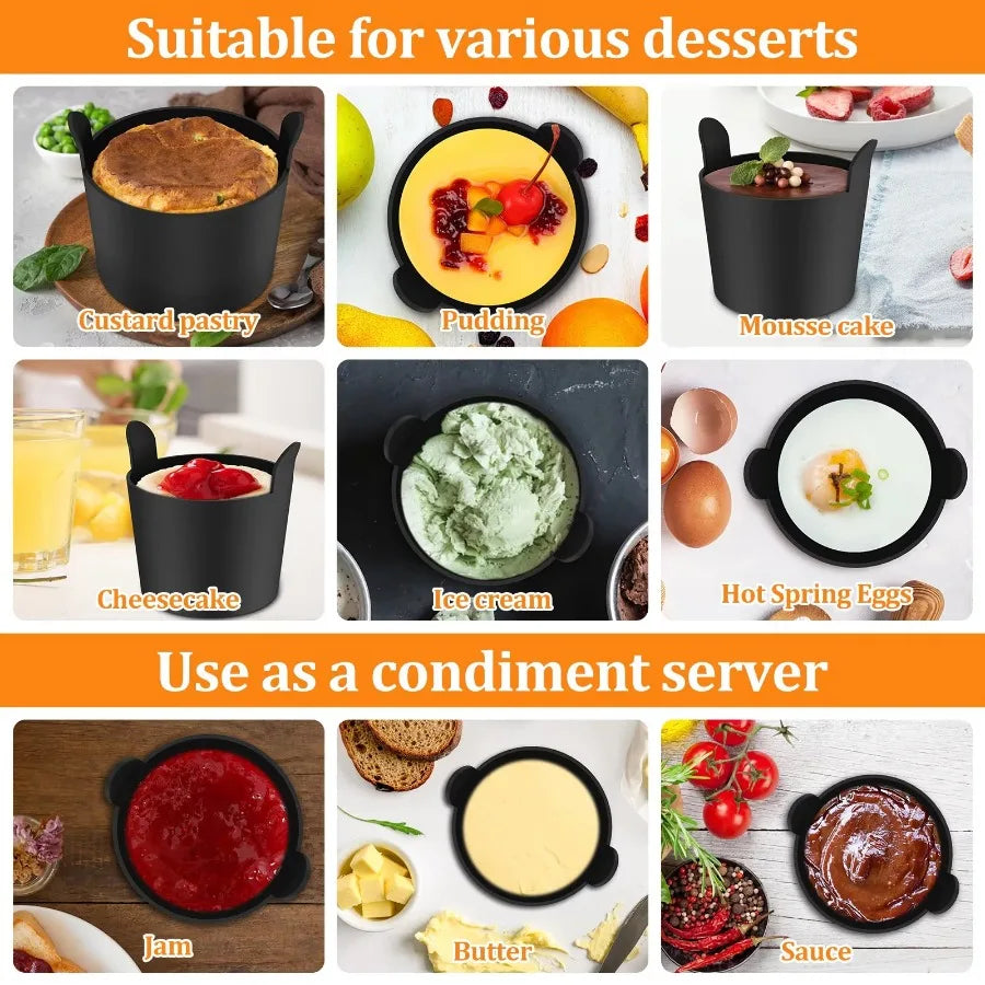 2/4Pcs Air Fryer Silicone Egg Poacher Cups Silicone Egg Cooker Mold Baking Custard Tart Pie Desserts Reusable Egg Poaching Maker