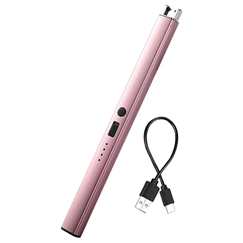 19.3cm Pulse Igniter USB Rechargeable Windproof Long Aluminum Alloy Camping Gas Stove Flameless Electric Igniter Kitchen Supply