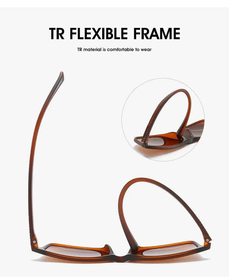 Luxury Men Polarized Sunglasses Fashion Vintage Square Ultra Light TR90 Frame Driving Fishing Sun Glasses For Man UV400 Eyewear