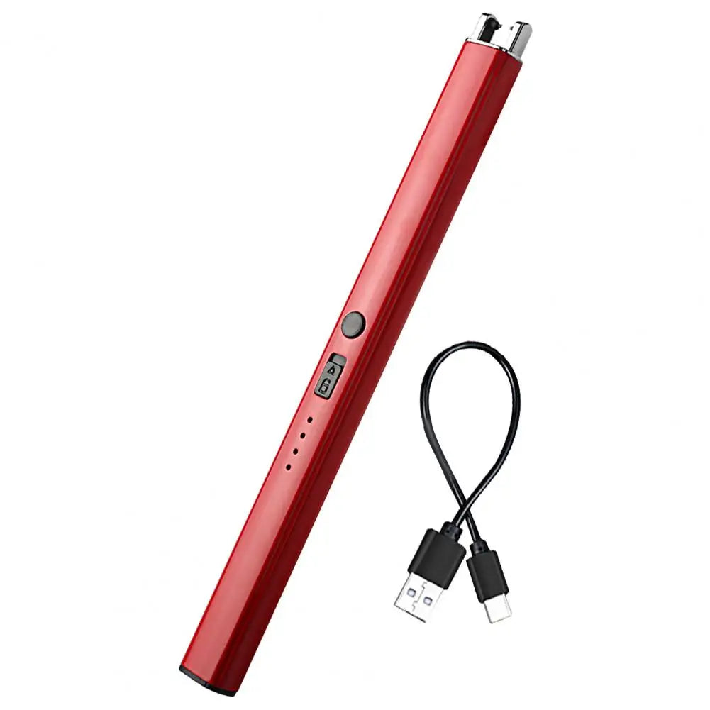 19.3cm Pulse Igniter USB Rechargeable Windproof Long Aluminum Alloy Camping Gas Stove Flameless Electric Igniter Kitchen Supply