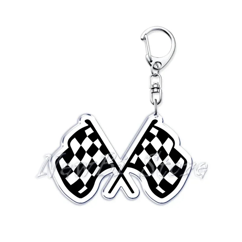Fast Furious Racing Motorcycle Player Keychains for Accessories Bag Bicycle Helmet Driver Key Chain Keyring Jewelry Fans Gift