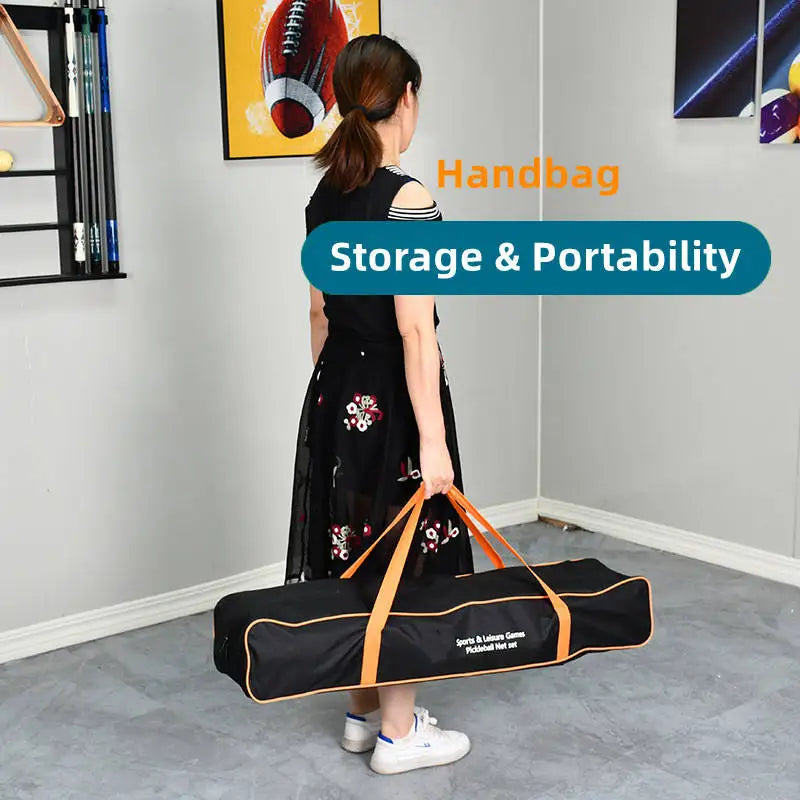 Pickleball Paddle Portable Net And Ball Set (includes Free Standing Metal Frame & Net + 4 Wood Paddles + 4 Balls with carry bag