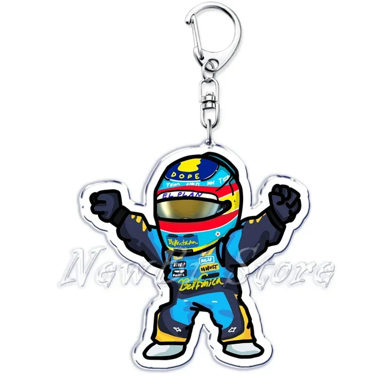 Fast Furious Racing Motorcycle Player Keychains for Accessories Bag Bicycle Helmet Driver Key Chain Keyring Jewelry Fans Gift