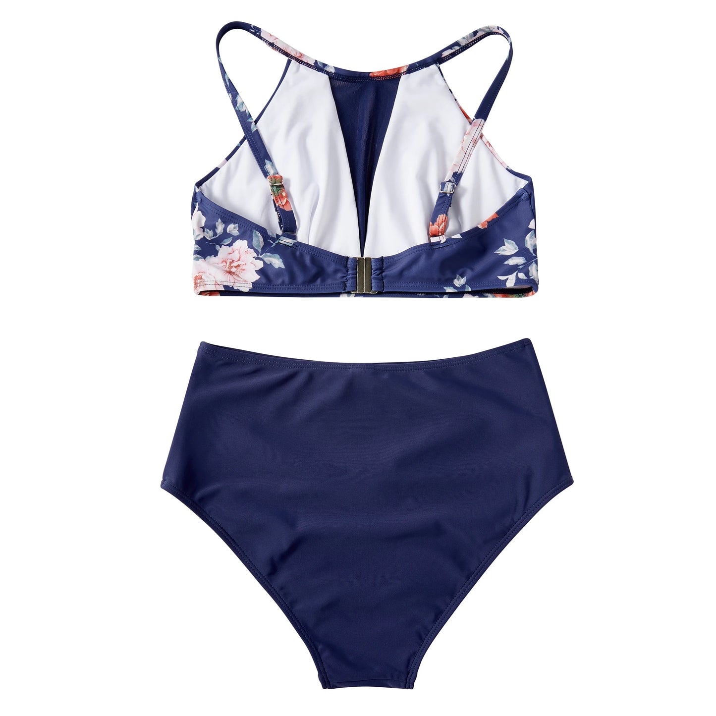 Print High-Waist Bikini Sets Swimsuit Women Sexy Lace Up Hollow Out Two Pieces Swimwear 2024 New Beach Bathing Suits Women