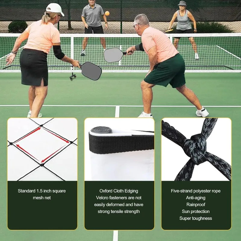 Badminton Pickleball Net System with Universal Casters, Removable Stable Metal Frame, Strong Nylon Net and Carrying Bag