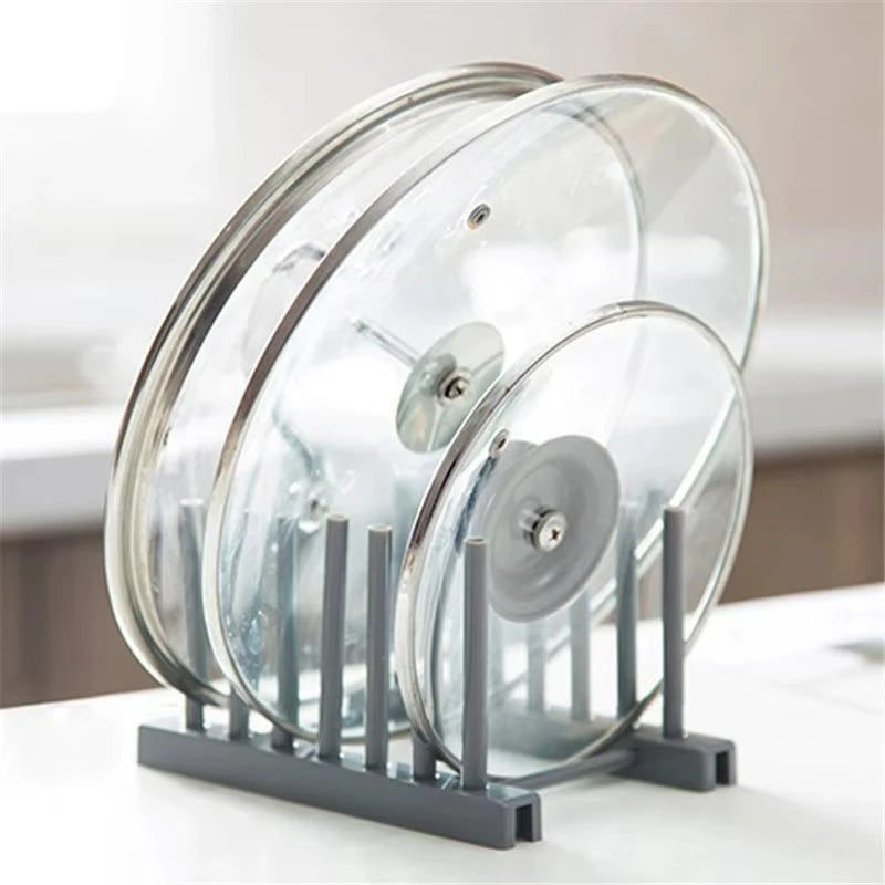 Dish Drainer Rack Kitchen Plates Holder Drying Organizer Plates Display Shelf Pot Lid Storage Stand Plate Detachable Save Space
