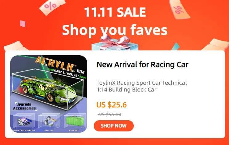 1:8 F1 Race Cars 1770PCS Building Sets MOC Building Blocks Car Cool Collectible Model Car Kits Toy Christmas Festive Gift Giving