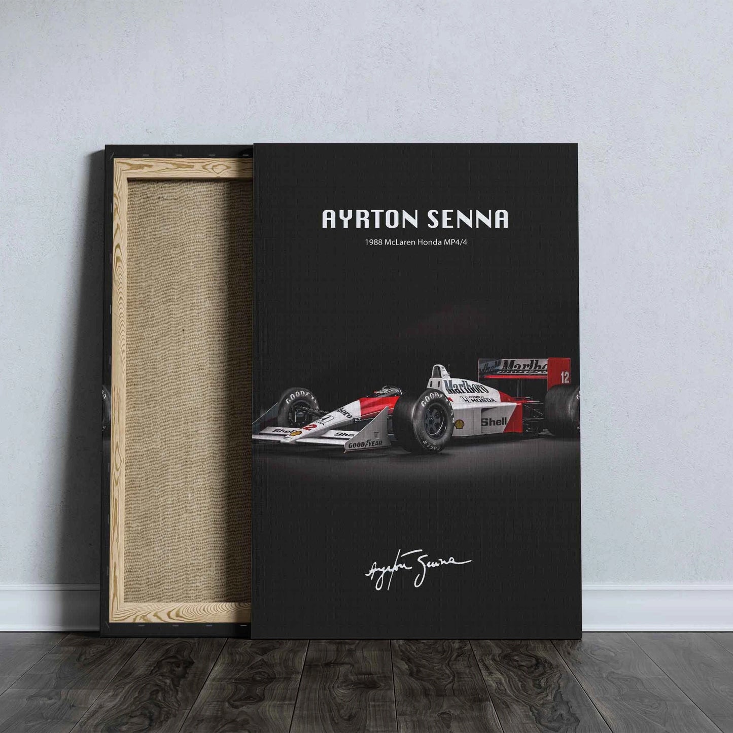 Ayrton Senna Poster Print MP4/8 Canvas Painting Monaco GP Car Wall Art Pictures For Living Room Home Decoration Frameless