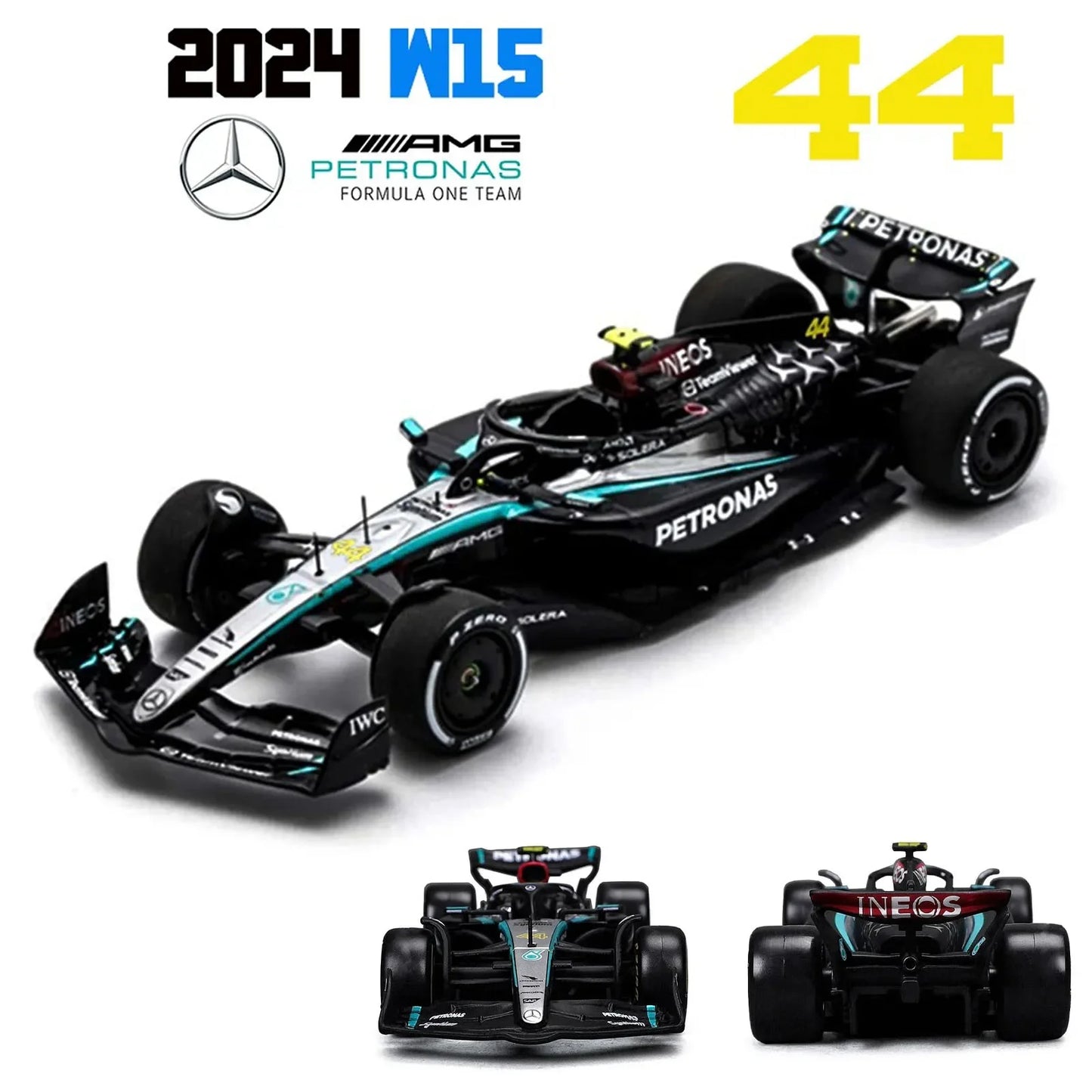Bburago 1:43 2024 F1 SF24 W15 Mclaren MCL38 Monaco Grand Prix Alloy Car Diecast Model #4 Lando Norris #81 Oscar Piastri