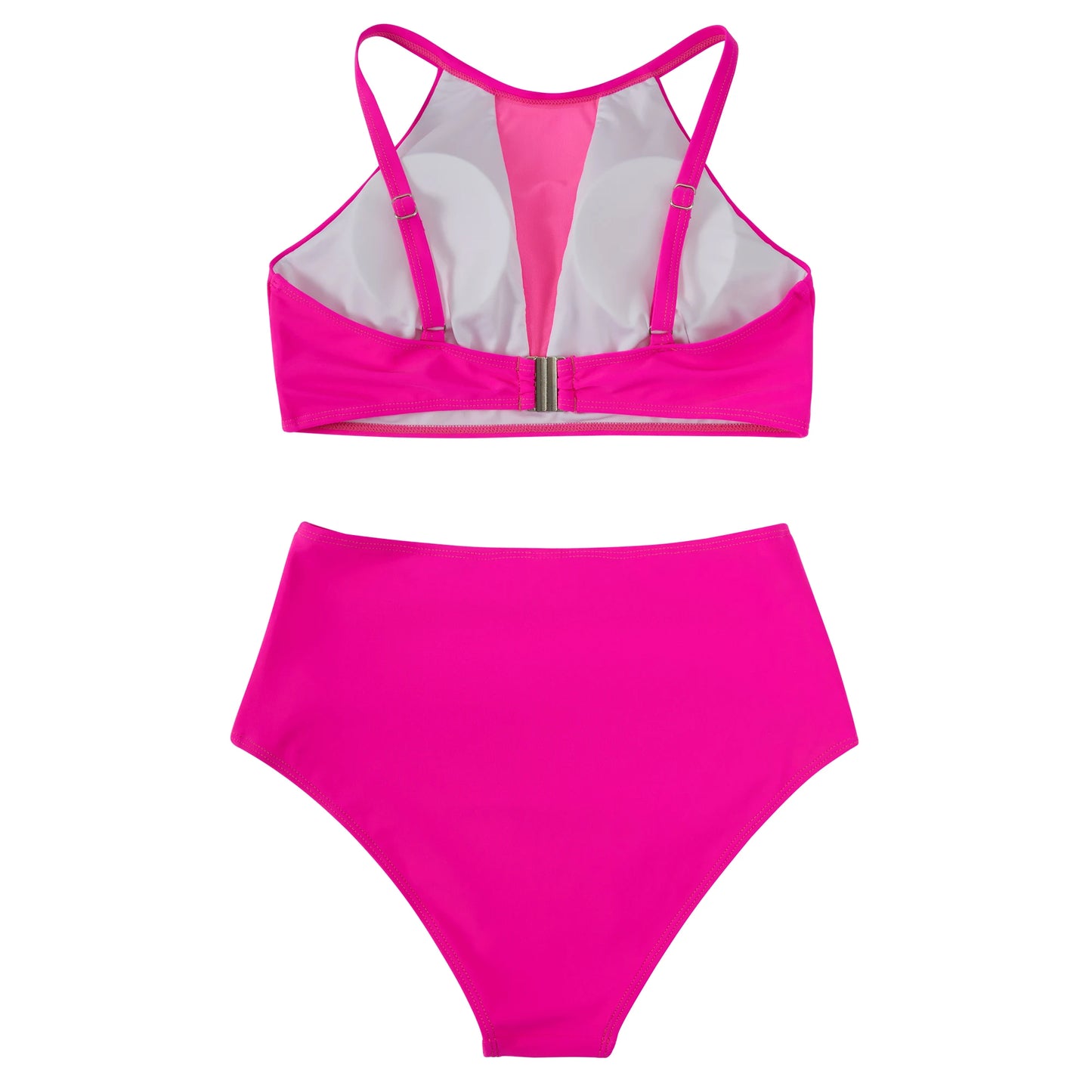Print High-Waist Bikini Sets Swimsuit Women Sexy Lace Up Hollow Out Two Pieces Swimwear 2024 New Beach Bathing Suits Women