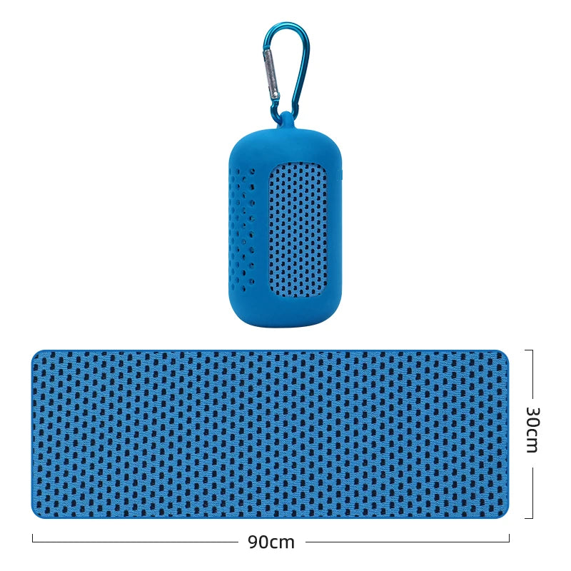 1PCS Circular Silicone Wrapped Cold Towel Cooling Towel Quick Drying Microfiber Towels Beach Accessories Towel Sport Fitness