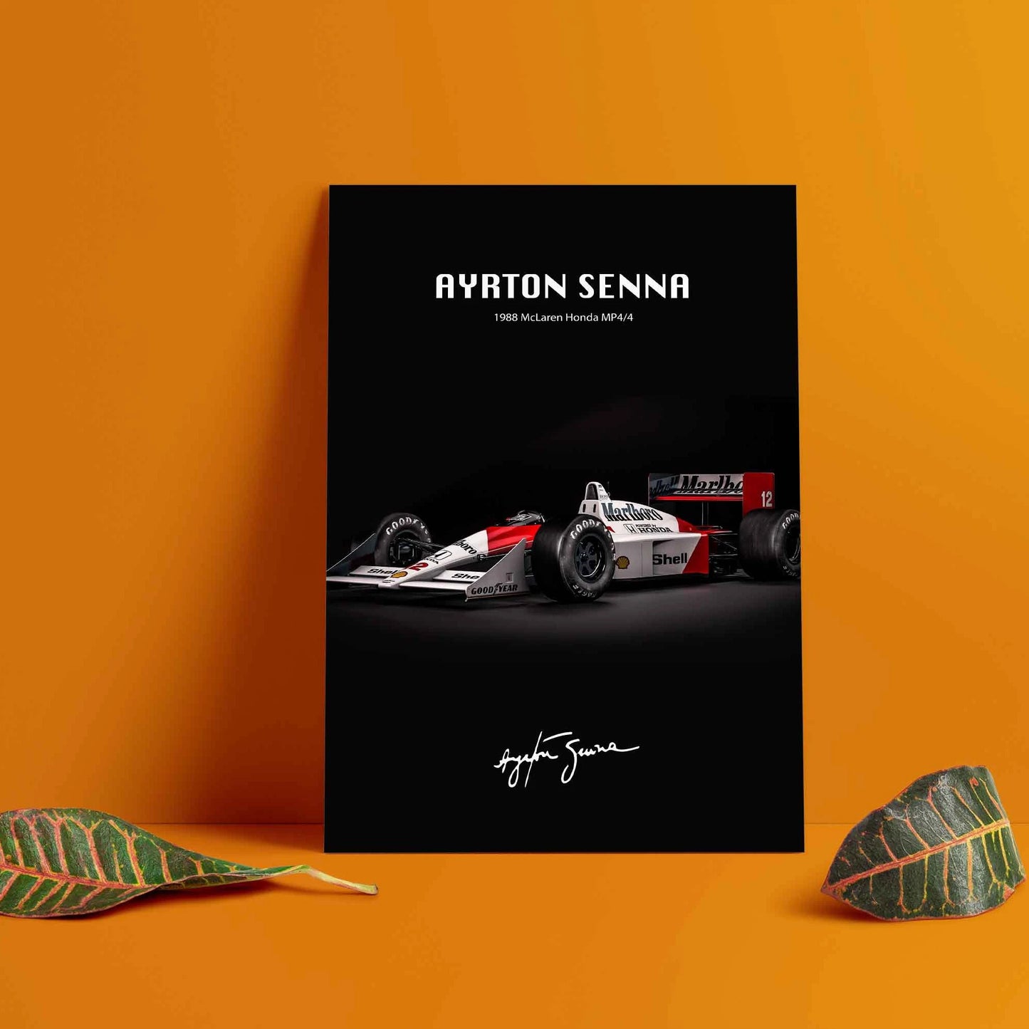 Ayrton Senna Poster Print MP4/8 Canvas Painting Monaco GP Car Wall Art Pictures For Living Room Home Decoration Frameless