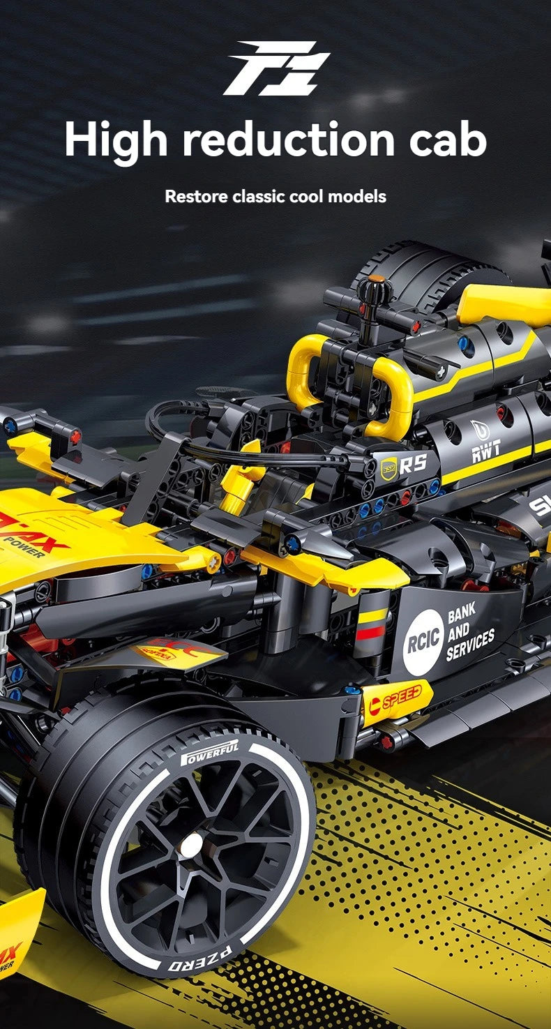 Technical Super Racing 1:8 Formula Building block Racing Renault F1 , kit assembly model Bricks toy, Christmas birthday gift