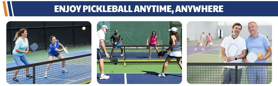 Portable Pickleball Net with Unique Ball Holder, IPF Standard 22FT, Steady Metal Frame, Easy Setup, Suitable for Backyards