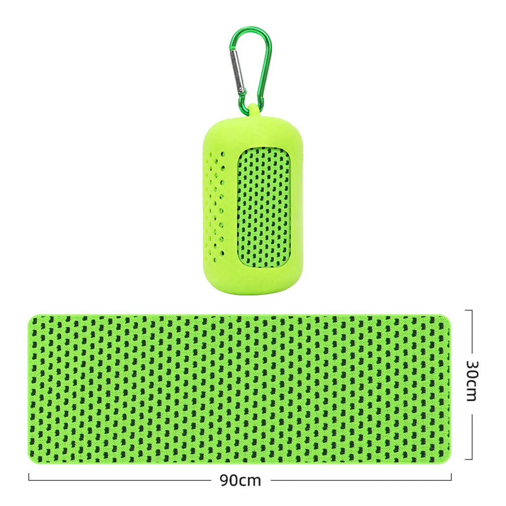 1PCS Circular Silicone Wrapped Cold Towel Cooling Towel Quick Drying Microfiber Towels Beach Accessories Towel Sport Fitness
