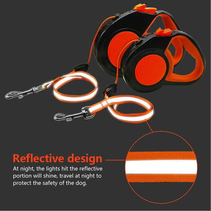 Retractable Dog Leash Automatic Extending Nylon Puppy Pet Dog Leashes Lead Dog Walking Running Leash Traction Rope 3m 5m 8m