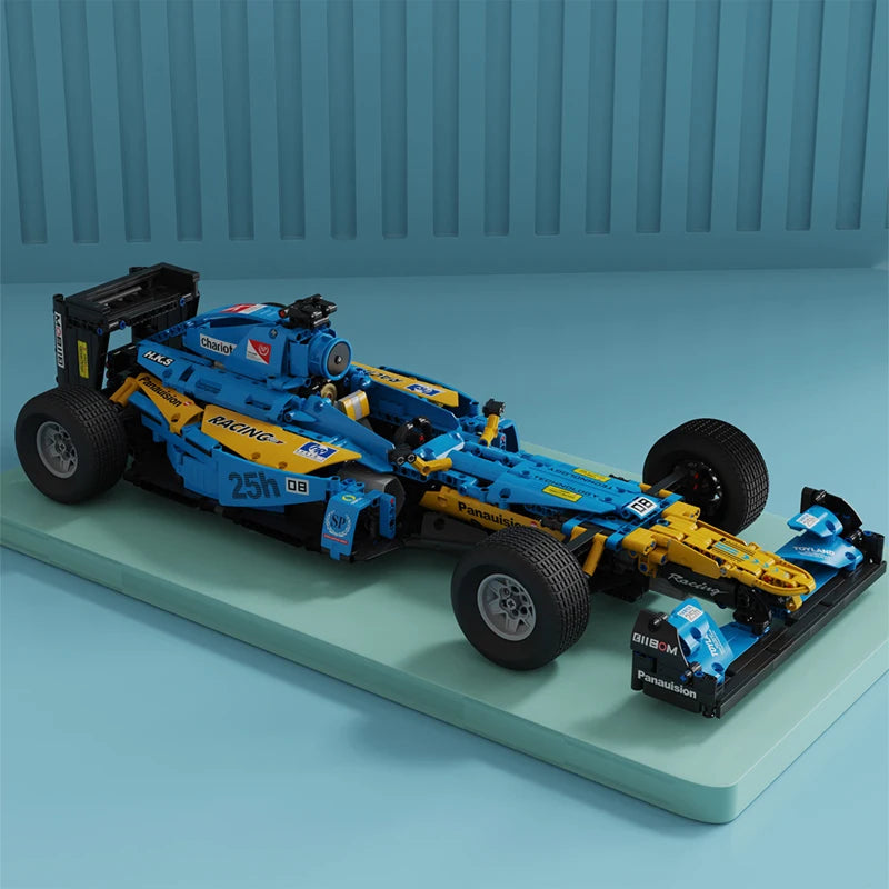 F1 1:8 Formula Racing Technical Building Block Model MOC Speed Sports Car Enlighten Bricks Christmas Toys For Boys Gift Set