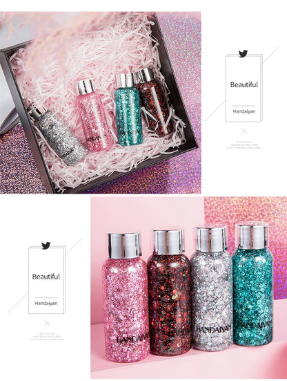 Cosmetic Chunky Body Glitter Primer Gel Glitter Face Body Gel Sequins Glow Powder Liquid Eye Shadow Lips Nails Hairs Makeup