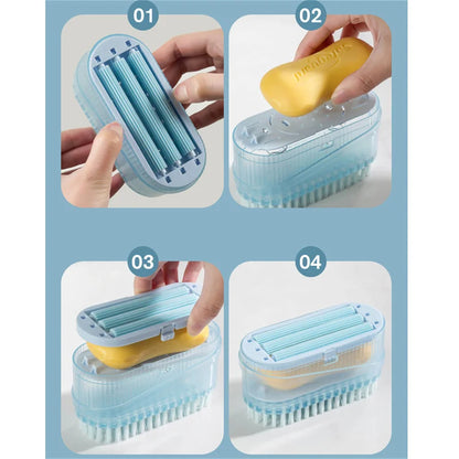 Multifunctional Soap Box Bathroom Roller Brush Type Soap Dish Holder Laundry Soap Drain Box Non-slip Foam Bubbler For Washing