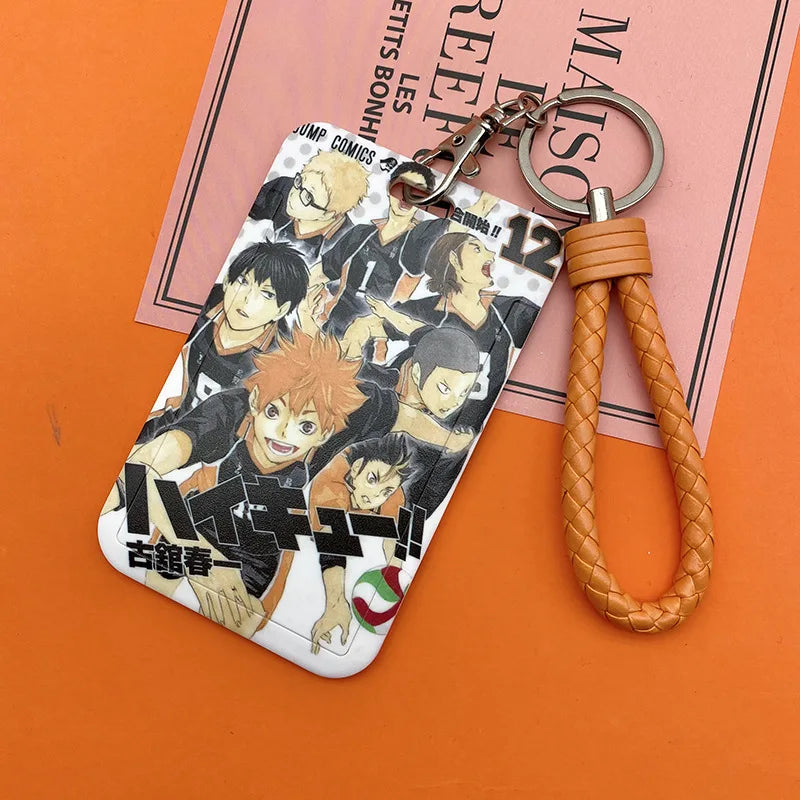 Haikyuu!! Ferrule Student ID Subway Access Control ID Card Holder Portable Keychains Backpack Pendant Children's Holiday Gifts