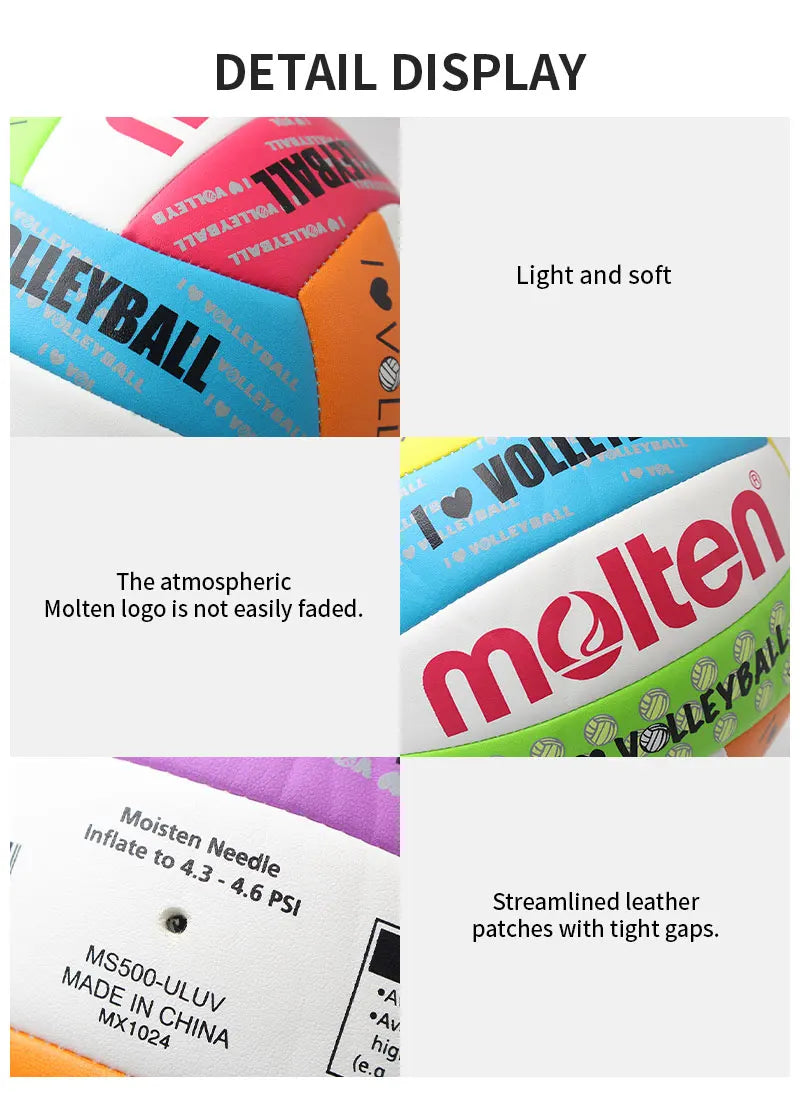 Newest Molten Volleyball Standard Size 5 PU Material Soft Touch High Quality Indoor Outdoor Sports Competition Training Balls