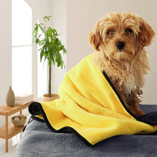 Pet Dog Cat Towels Soft Fiber Towels Water-absorbent Bath Towel Pet Shop Cleaning Towel Pet Supplies