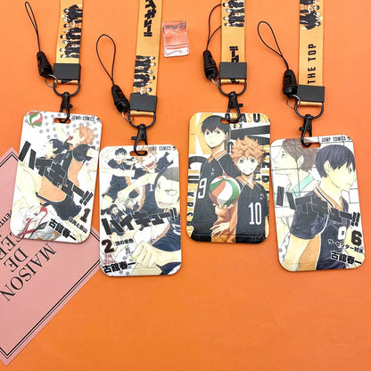 Haikyuu!! Ferrule Student ID Subway Access Control ID Card Holder Portable Keychains Backpack Pendant Children's Holiday Gifts