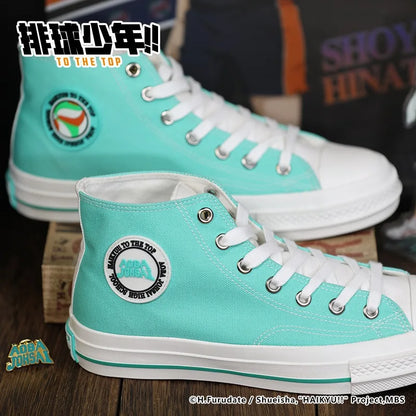Haikyuu!! Unisex Aoba Johsai Karasuno High School Shoyo Hinata Official Authorization Fashion Flat Casual Canvas Shoes