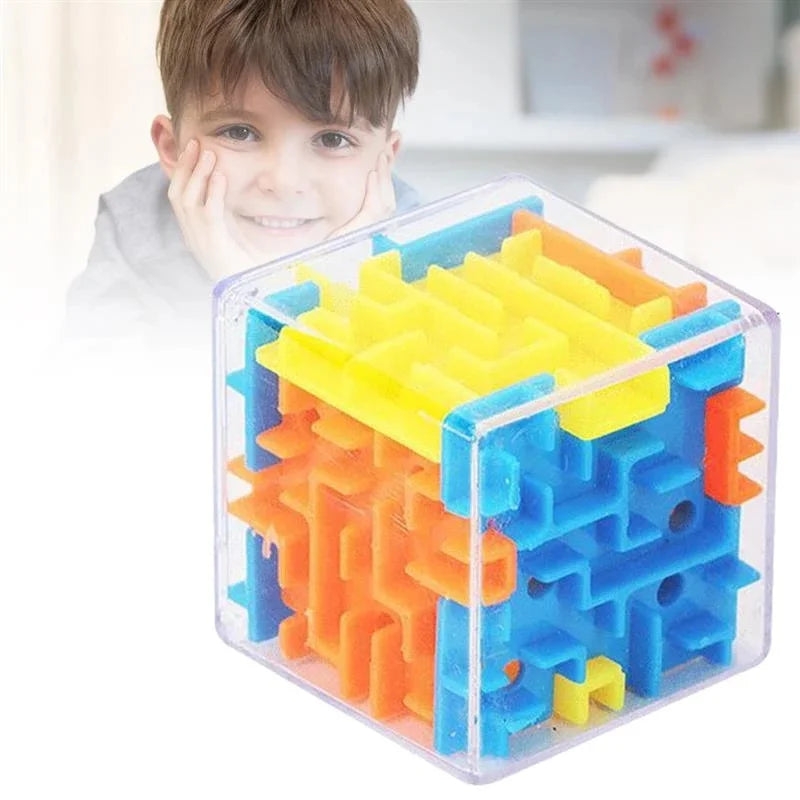 mini 3D Maze Magic Cube Six-sided Transparent Puzzle Speed Cube Rolling Ball Cubes Maze Toys For Children Stress Reliever Toys