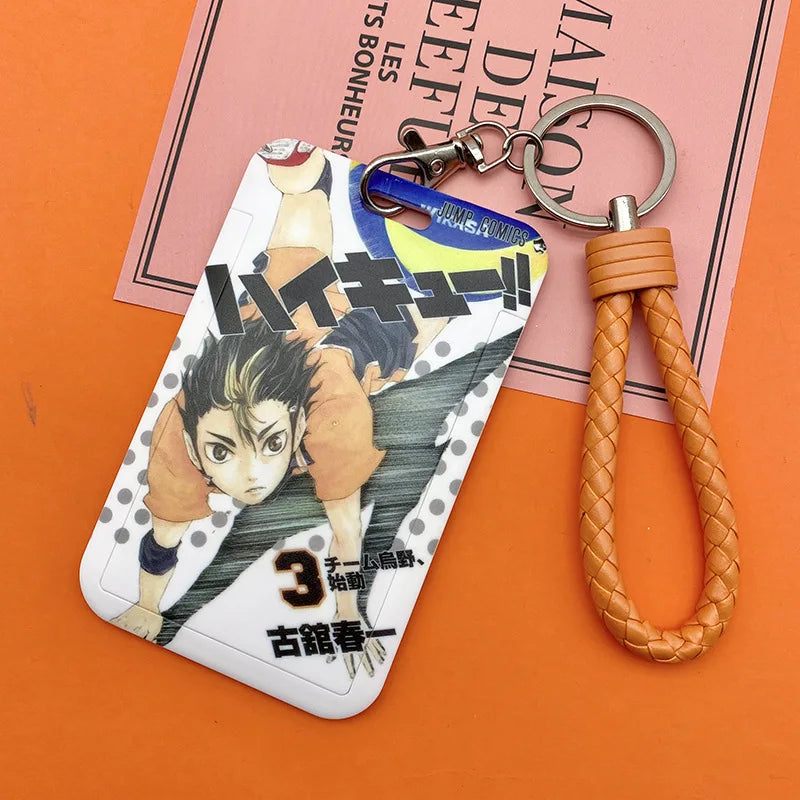 Haikyuu!! Ferrule Student ID Subway Access Control ID Card Holder Portable Keychains Backpack Pendant Children's Holiday Gifts