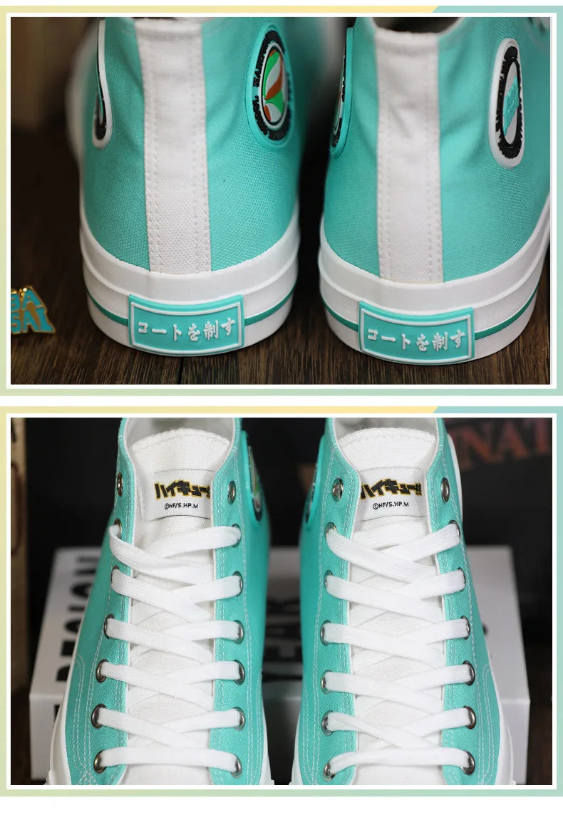 Haikyuu!! Unisex Aoba Johsai Karasuno High School Shoyo Hinata Official Authorization Fashion Flat Casual Canvas Shoes