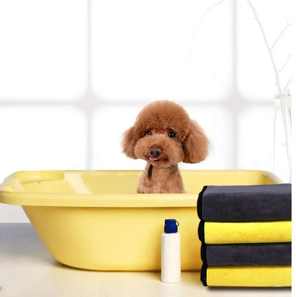 Pet Dog Cat Towels Soft Fiber Towels Water-absorbent Bath Towel Pet Shop Cleaning Towel Pet Supplies