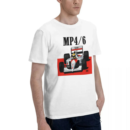 Men T-Shirts MP4 Casual 100% Cotton Tee Shirt Short Sleeve Senna T Shirts Crew Neck Tops Printing