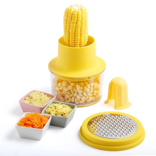 Camping Corn Gadget Corn Grinder Stainless Steel Corn Peeler with Cup Grater Ginger Stripper Tool Multi-functional Cob for Easy