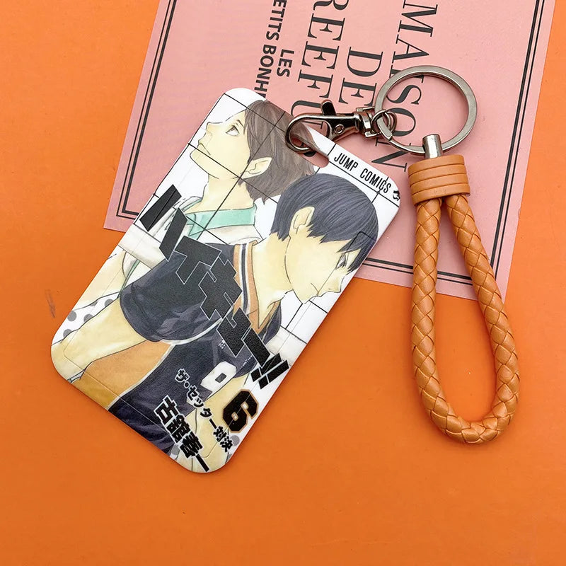 Haikyuu!! Ferrule Student ID Subway Access Control ID Card Holder Portable Keychains Backpack Pendant Children's Holiday Gifts