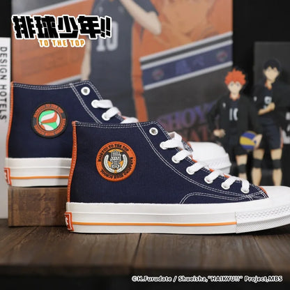 Haikyuu!! Unisex Aoba Johsai Karasuno High School Shoyo Hinata Official Authorization Fashion Flat Casual Canvas Shoes