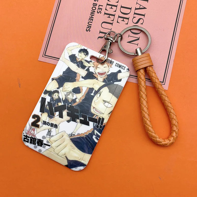 Haikyuu!! Ferrule Student ID Subway Access Control ID Card Holder Portable Keychains Backpack Pendant Children's Holiday Gifts