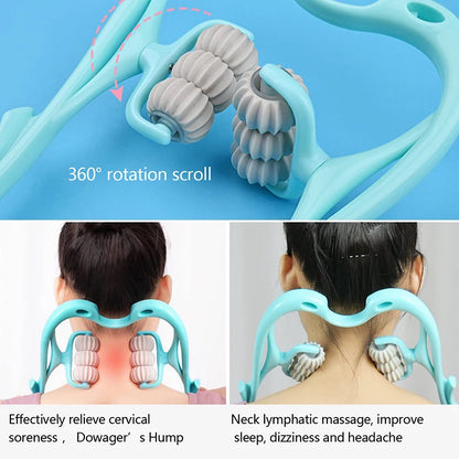 Plastic Pressure Point Therapy Neck Massageador Massagem Relieve Hand Roller Neck Massager for Neck Shoulder Trigger Point