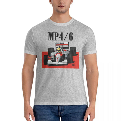 Men T-Shirts MP4 Casual 100% Cotton Tee Shirt Short Sleeve Senna T Shirts Crew Neck Tops Printing