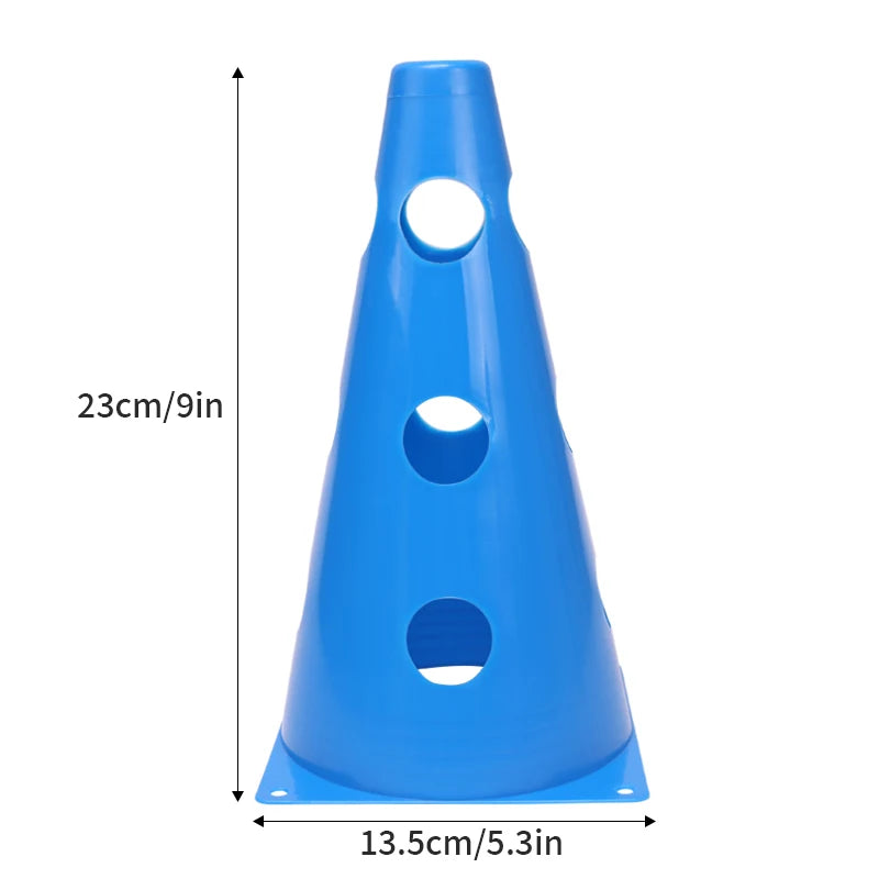 1 Set 23cm Mark Cones with Holes Football Speed Agility Training Equipment Mark Barrel