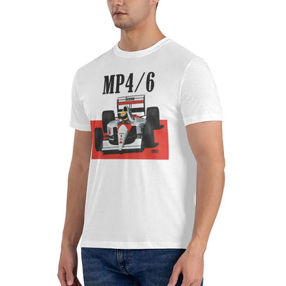 Men T-Shirts MP4 Casual 100% Cotton Tee Shirt Short Sleeve Senna T Shirts Crew Neck Tops Printing
