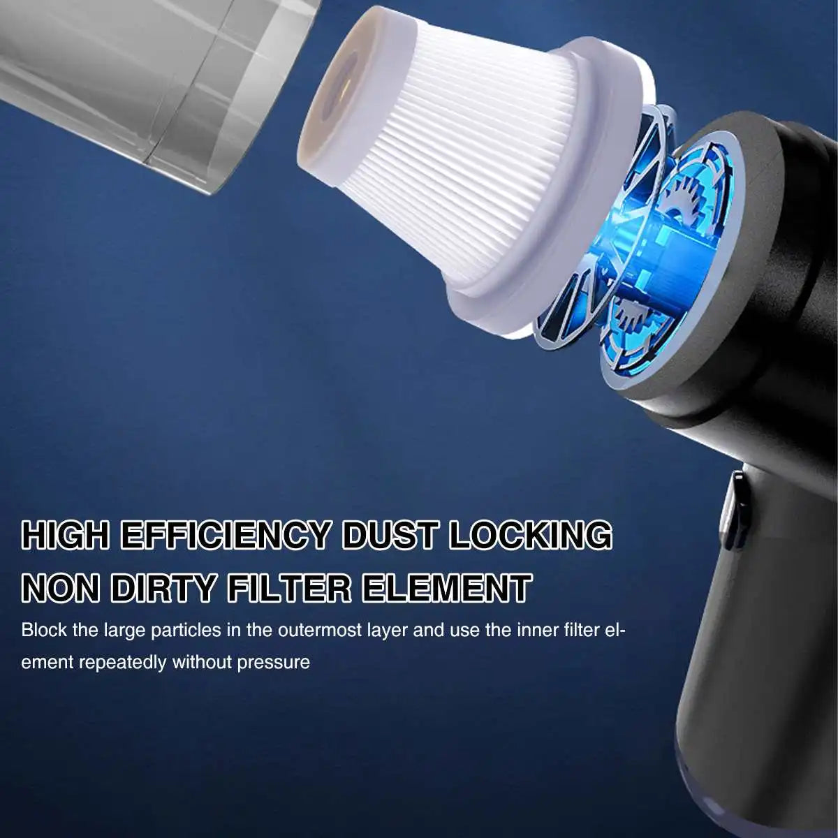 Portable Wireless Car Vacuum Cleaner 8000Pa Household Vacuum Cleaner Mini Large Suction Wet and Dry Handheld Auto Vacuum Cleaner