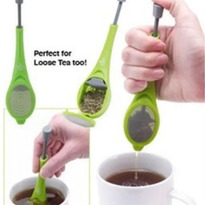 Tea Infuser Built-in Plunger Healthy Intense Flavor Reusable Tea Bag Plastic Tea&Coffee Strainer Measure Swirl Steep Stir&Press