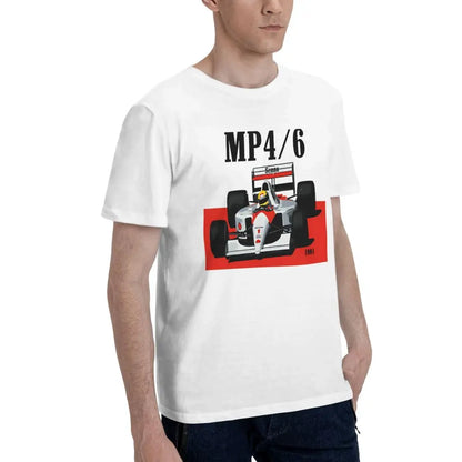Men T-Shirts MP4 Casual 100% Cotton Tee Shirt Short Sleeve Senna T Shirts Crew Neck Tops Printing